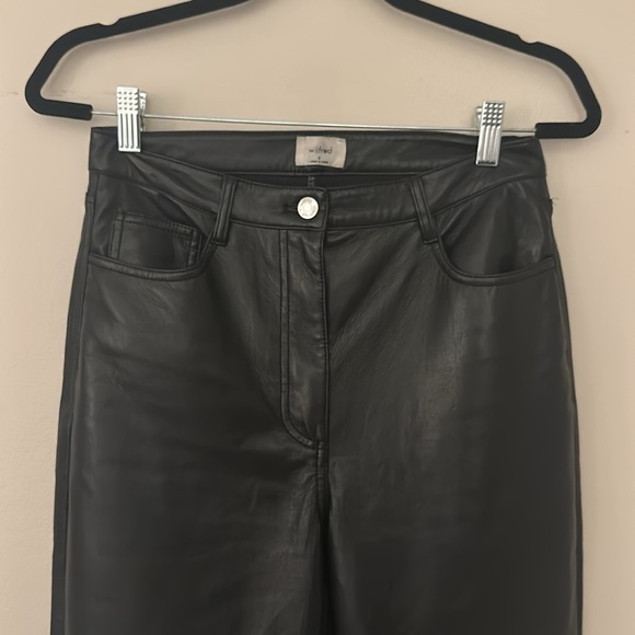 Aritzia Wilfred The Melina Faux Leather Pant in Black Womens Size 6 Date Chic - Picture 5 of 9